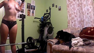 MILF Christina… working out naked…. No sound…Not your average teacher