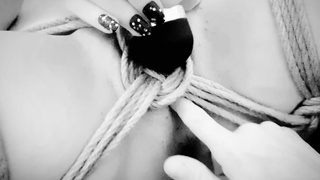 I tied her up and made her torture her pussy - sexual shibari clit multiple orgasm - amature fun