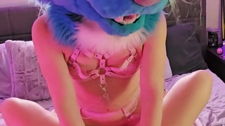 Transgender Furry In Pink Lingerie Roughly Fucks Alien Fursuiter!