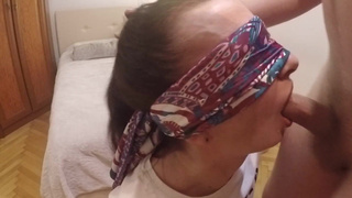 Kisha's first spitty deepthroat blowjob