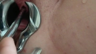 Piss Re-injection - Female Urethral Sounding - BDSM Stretched Wide Peehole