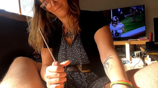 Mistress Probes and Strokes my Cock to Huge Cumshot