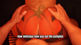 He fucks my pumpkin ass until he comes in the halloween space