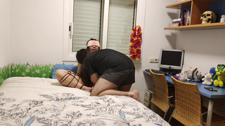 Beautiful Chinese tied up with a vibrator on her feet and fucked