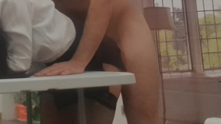 Webcam record Pablo fuck secretary on the table she had stocking and mini skirt