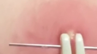 Bdsm painful breast tit torture nipple piercing needleplay