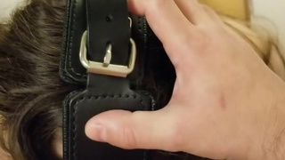 Deepthroat with BDSM mask gagging