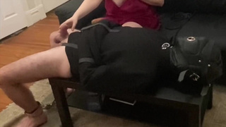 Straight Jacket Bondage Sub Teased and Allowed to Cum From Mistress