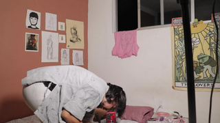 Beautiful pinkhead girl Froggo streaming and being tied meanwhile i play with her pussy