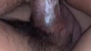 Young Latina Upclose Cream pie Hairy pussy, Cumshot