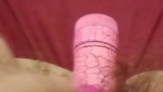 Mega Hairy Pussy PAWG Lush Dildo Gspot Orgasm Giggle Cum Cellphone
