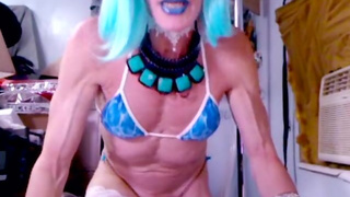 67 yr tranny has hard time controlling overactive clit/dick(3 minutes in)