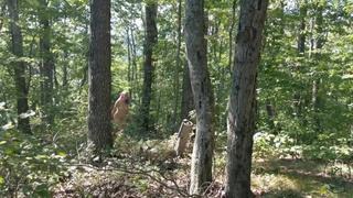 Naked hike on top of a mountain