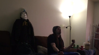 Getting buff, pumping iron before shower