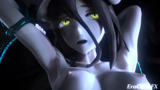Overlord albedo gets her holes spread wide open