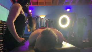 Dominatrix Mara's First Sensual Hair Session with Breath Play / Choking