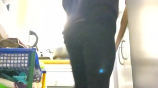 Mom cleaning clothes