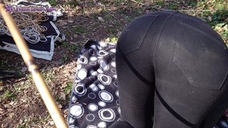 POV Domination in Public! Girl with her master in the forest!