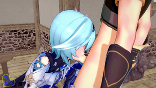 Genshin Impact Hentai 3D / Eula got hard anal / Eula wants anal in tavern