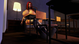 Tall Masturbating Teen Schoolgirl Grows Big Boobs and becomes a Giantess