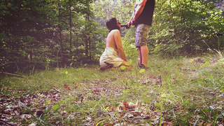 This is the only way to treat a submissive slut wife...Humilation Golden Piss Outdoor Collar Leasher