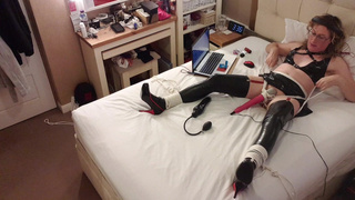 Solo Self Rope Bondage and Doxy Magic Wand Orgasm