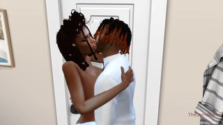 Ebony bride fucks her ex boyfriend next to husband on the wedding day