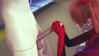 Evangelion Hentai - Shinji Hard Sex With Asuka in a Train