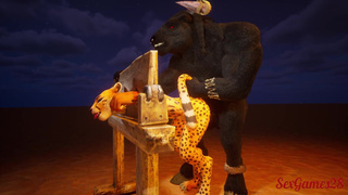 Furry girls have an orgy with big cocks in furry sex from Wild Life