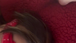 Young & pregnant by older man that face fucks and rails