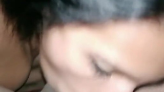 Teen schoolgirl masturbates and sucks her stepdad's dick when she is home alone