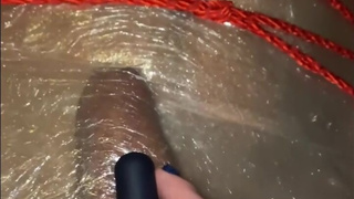 Amateur Femdom Slave - Plastic Wrap And Rope Bondage - Cock Teasing