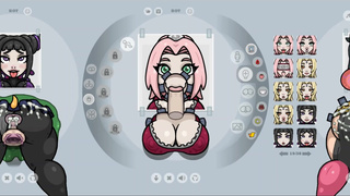 Fapwall [Rule34 Hentai game] Sakura from Naruto is taking 6 penis at once