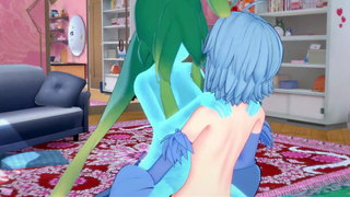 The harpy girl Papi fucks Suu the slime girl with a strapon. Daily Life With A Monster Girl hentai.