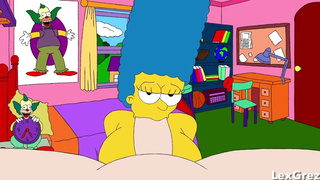 Marge blowjob in the room