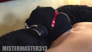 Teasing my straight sub's tiny little dick with a vibrator and cock sleeve with pink latex gloves