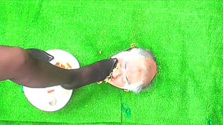 Watching food crush by Japanese beauty's high heel from above!