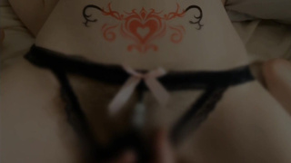 Japanese lesbian Sakuno with fake tattoo stickers