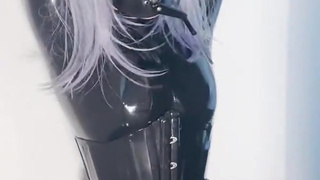 Rubber doll in closet