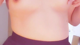 Nipple masturbation with swimsuit and vibrator