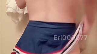 【hidden masturbation】 I can't stand it, and I use a toy in the shower room while wearing club cloth