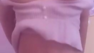 AMAZING BODY tiny cute busty whimpering Asian teen fucking and riding pillow orgasm