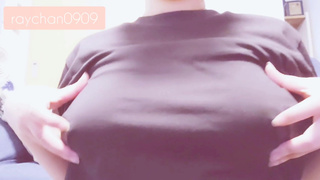 Nipple masturbation from the top of clothes