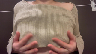 My nipples feel so good over the knit ♡