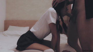 18yo Asian schoolgirl Baebi Hel fucked in her school uniform