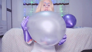 Giantess Mount Lady spends Chrismas with you, blows and pops balloons her giant booty