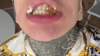 Your giantess Ashley turns you into a hamburger and eats you