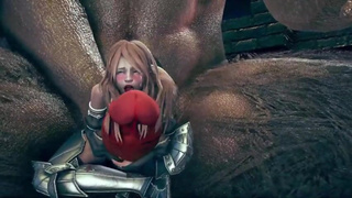 beatiful woman fucks giant monster in devastated town.