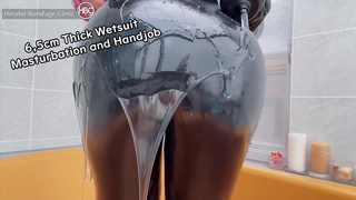6,5cm Thick Wetsuit Masturbation and Handjob