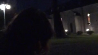 asian teen give blowjob/deep throat at the church.